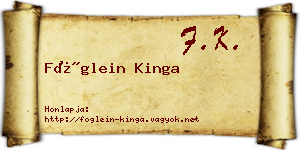 Föglein Kinga névjegykártya