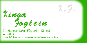 kinga foglein business card